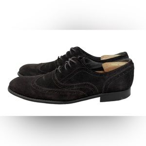 John Varvatos USA Brown Suede Wingtip Oxford Shoes Mens Sz 11 M